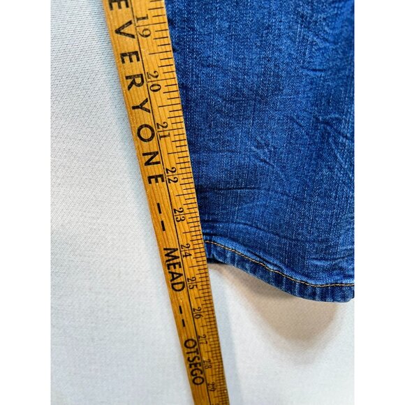 Torrid Womens Distressed Cotton Jeans Stretch Denim Size 16 Blue Solid Pockets - Picture 9 of 11